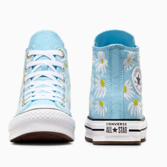 Converse All Star Chuck Taylor Lyft platform big kids high tops floral sneakers - Picture 13 of 13